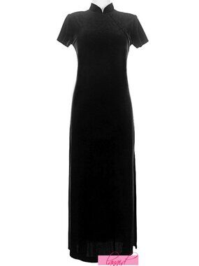 Teddi Chinese Asian Oriental Japanese Velvet Velour Mandarin Gothic Maxi Long 8